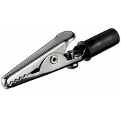 Insulated alligator clip black with socket 4mm