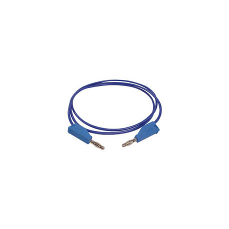 Cordon 1m PVC - 2x fiche banane 4mm bleu