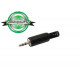 Jack male 2.5mm stereo - plastique noir