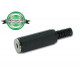 3.5mm female jack connector black plastic mono