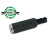 3.5mm female jack connector black plastic mono