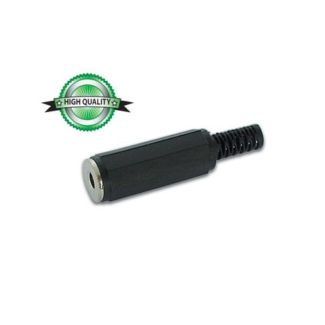 3.5mm female jack connector black plastic mono