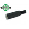 Vrouwelijke 3.5mm mono jack zwart plastic
