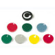 Lid for 21mm button with white arrow - black