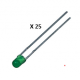 LEDS STANDAARD 3mm GROEN DIFFUUS - Pack van 20 stcks