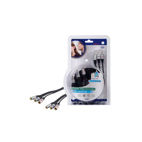 Cable HQ Audio - Video Stereo 2.5m - 3xRCA male/3xRCA male