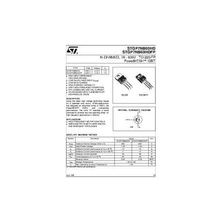 N-channel 600V - 7A - TO-220