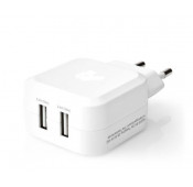 USB charger 2 port on one port Quick Charge, white