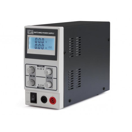 Adjustable stabilised DC power supply - 0-30Vdc DC-0-3A LCD
