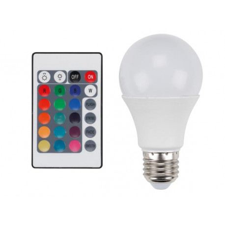 Elix - Lamp LED RGB E27 4W + afstandsbediening