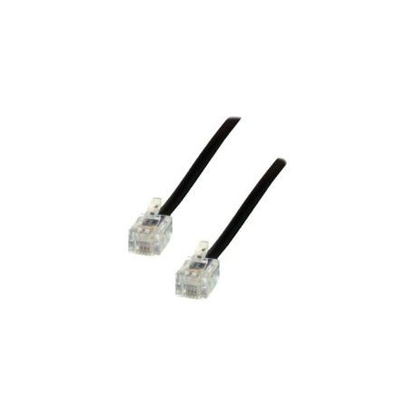 Cable 7.5m - Rallonge telephonique 2x6/4 - RJ11 - Black