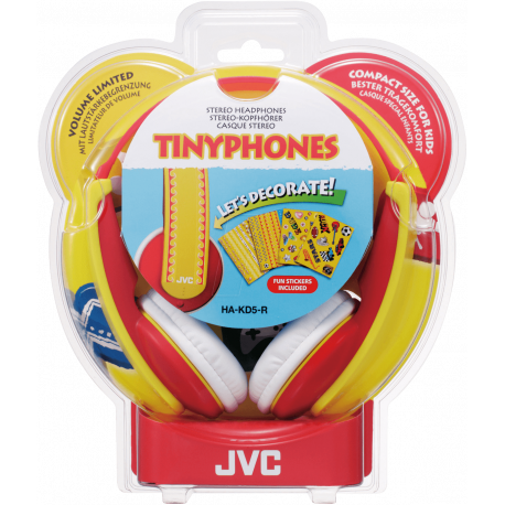 JVC - Children's Headphones - Volume Limiter - Red