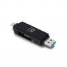 ACT USB 3.2 card reader, SD/micro SD, USB-C or USB-A