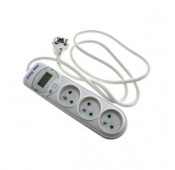 Energie meter + Stopcontact 3x2P+A 16A 1.4M Wit