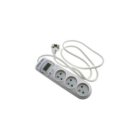 Energy Meter + Power Strip -3x2P+E 16A - Cord 1,4m - White