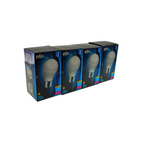 Ampoules LED SMD - Boule A60 E27 10W 3200K 4 Pièces