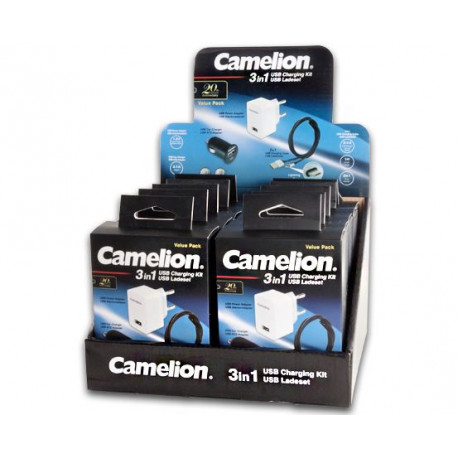 Camelion - chargeur set USB 3 en 1 piece