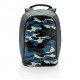 Bobby compact anti-theft backpack, Camouflage Blauw