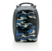 Bobby compact anti-theft backpack, Camouflage Blauw