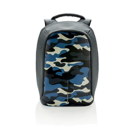 Bobby compact anti-theft backpack, Camouflage Blauw