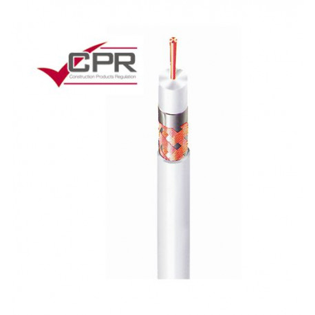 Câble Coaxial Satellite - 75 Ohms - CPR ECA - Ø 6,6mm Blanc