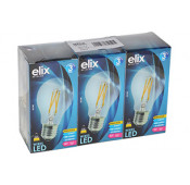 LED Filament Lamp A60 - E27 - 4W - 3200K 3 stuks