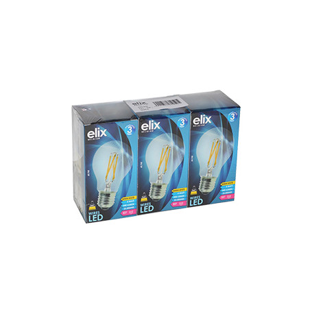 LED Filament Lamp A60 - E27 - 4W - 3200K 3 stuks