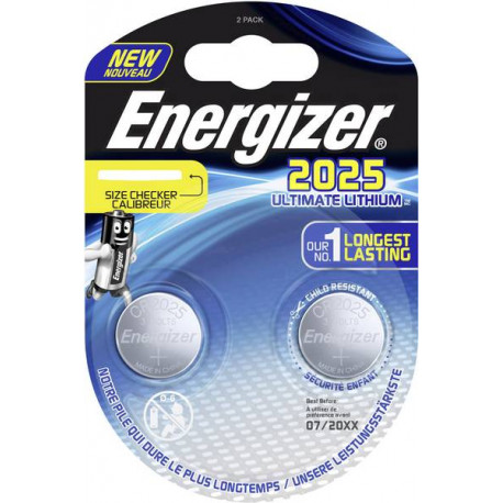 Energizer - Ultieme lithiumbatterij 3V CR2025 - 2 stuks
