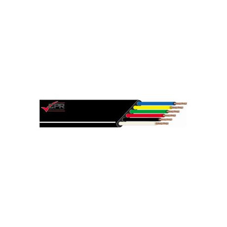 Telephone Flat Cable - CPR - 6 x 0,08mm² - Black