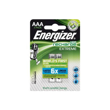 Energizer - 2 Ni-Mh AAA 800 Mah Rechargeable Batteries