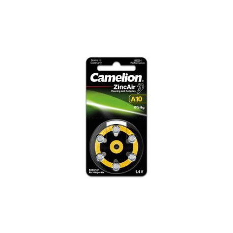 Camelion - A10 batterij BP6 1.4V 0% Hg Zink-lucht 6 st.