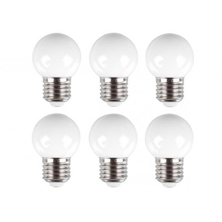 Set led-lampen E27 0,6W warmwit - 6 stuks