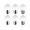 Set led-lampen E27 0,6W warmwit - 6 stuks