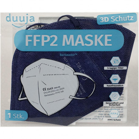 Blue FFP2 masks certified respiratory protection filtre 98%