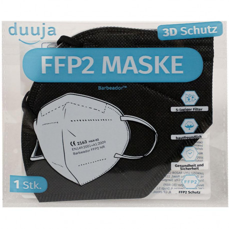 Black FFP2 masks certified respiratory protection filtre 98%