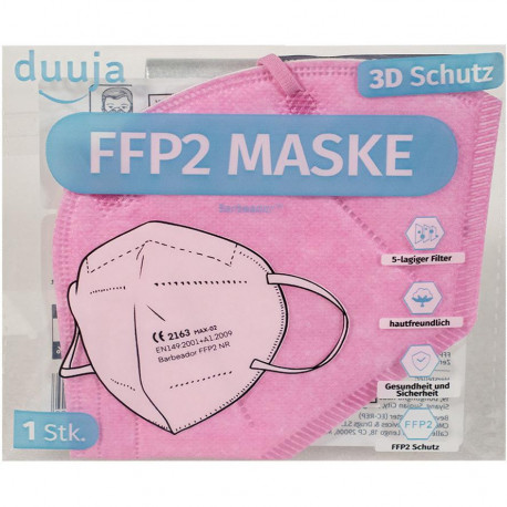 Pink FFP2 masks certified respiratory protection filtre 98%