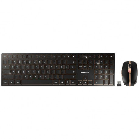 CHERRY 9000 SLIM Clavier et souris SS FIL BT Noir Bronze