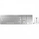 CHERRY 9000 SLIM Keyboard Mouse WiFi BT Silver White