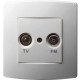 Elix - Radio / TV antenna socket to build in cream RAL9016