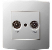 Elix - Radio / TV antenna socket to build in cream RAL9016