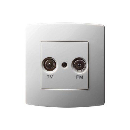 Elix - Radio / TV antenna socket to build in cream RAL9016