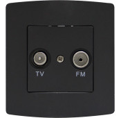 Elix - Radio / TV antenna socket to build in anthracite