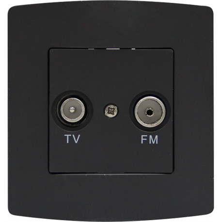 Elix - Radio / TV antenna socket to build in anthracite