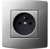 Elix - Double pole socket with earth connection inox