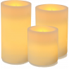 Set van 3 ronde LED kaarsen