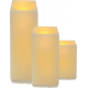 Set de 3 bougies led carrées