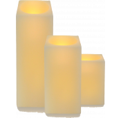 Set of 3 square led candles