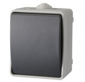 Elix - Single pole push button Diagram 1 10A 230V IP54 Grey
