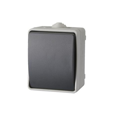 Elix - Single pole push button Diagram 1 10A 230V IP54 Grey