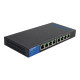 Linksys LGS108P - Switch 10/100/1000 - 8 ports - met 4*POE+